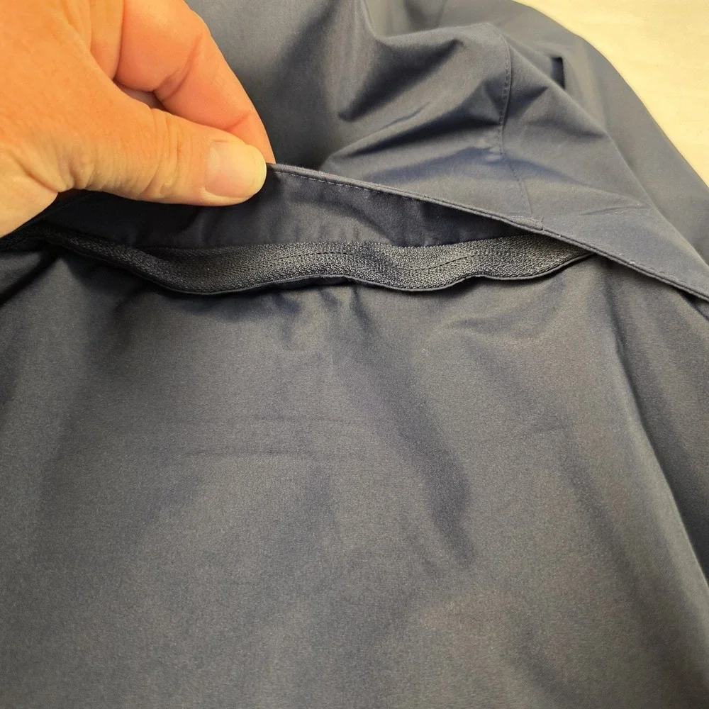 RLX Ralph Lauren Packable Performance Hooded‎ Rain Jacket Womens L Vented Blue